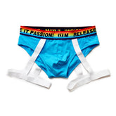 D.M. Rainbow Solid Color Suspender Briefs